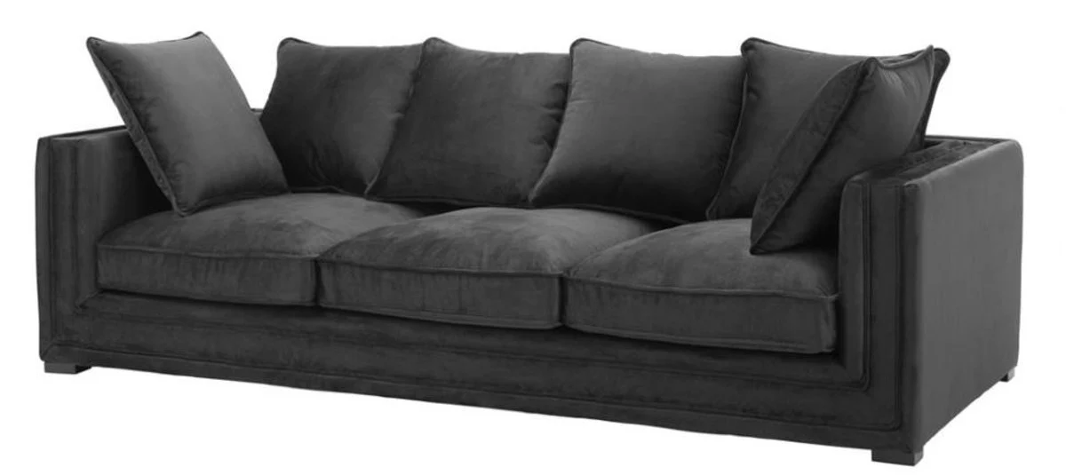 Luxus Designer 3er Sofa Schwarz - Luxus Hotel Möbel