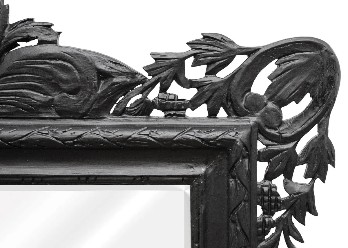 Barock Wandspiegel Schwarz 190 x H. 155 cm - Wohnzimmer Spiegel im Barockstil