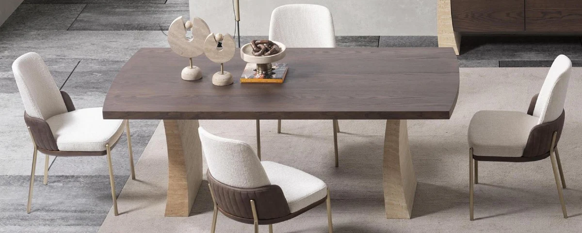 Luxus Esszimmer Set - 1 Luxus Esstisch und 6 Luxus Esszimmer Stühle