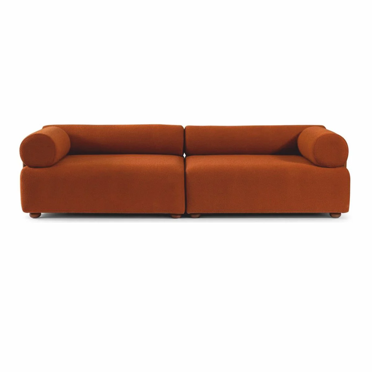 Luxus Sofa Orange / Braun 260 cm - Modulares Wohnzimmer Sofa