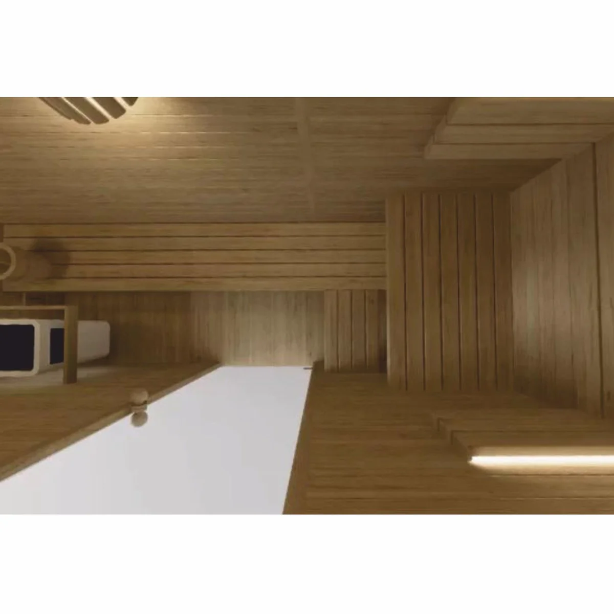 Luxus 4 Personen Innensauna Naturfarben 300 x 100 x H. 190 cm