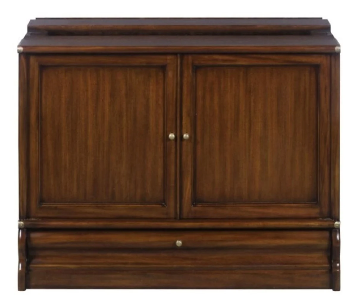 Luxus Mahagoni Bücherschrank mit 2 Türen und Schublade Dunkelbraun 86 x 47 x H. 68 cm - Luxus Büromöbel