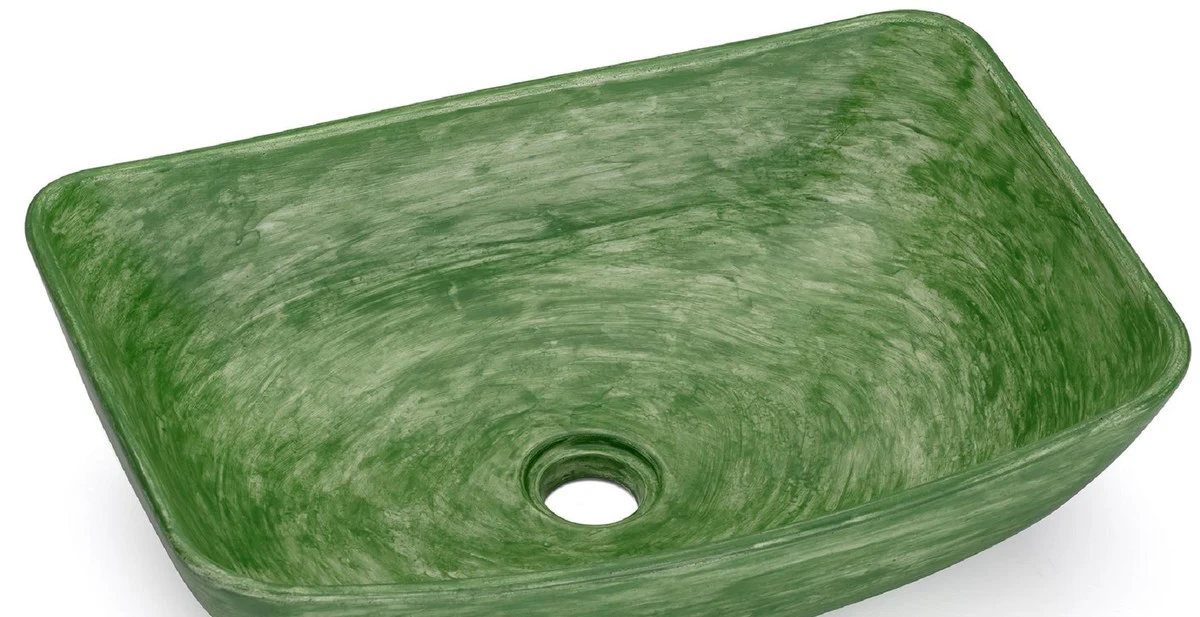 Luxus Beton Waschbecken Schale Matt Grün 49,7 cm