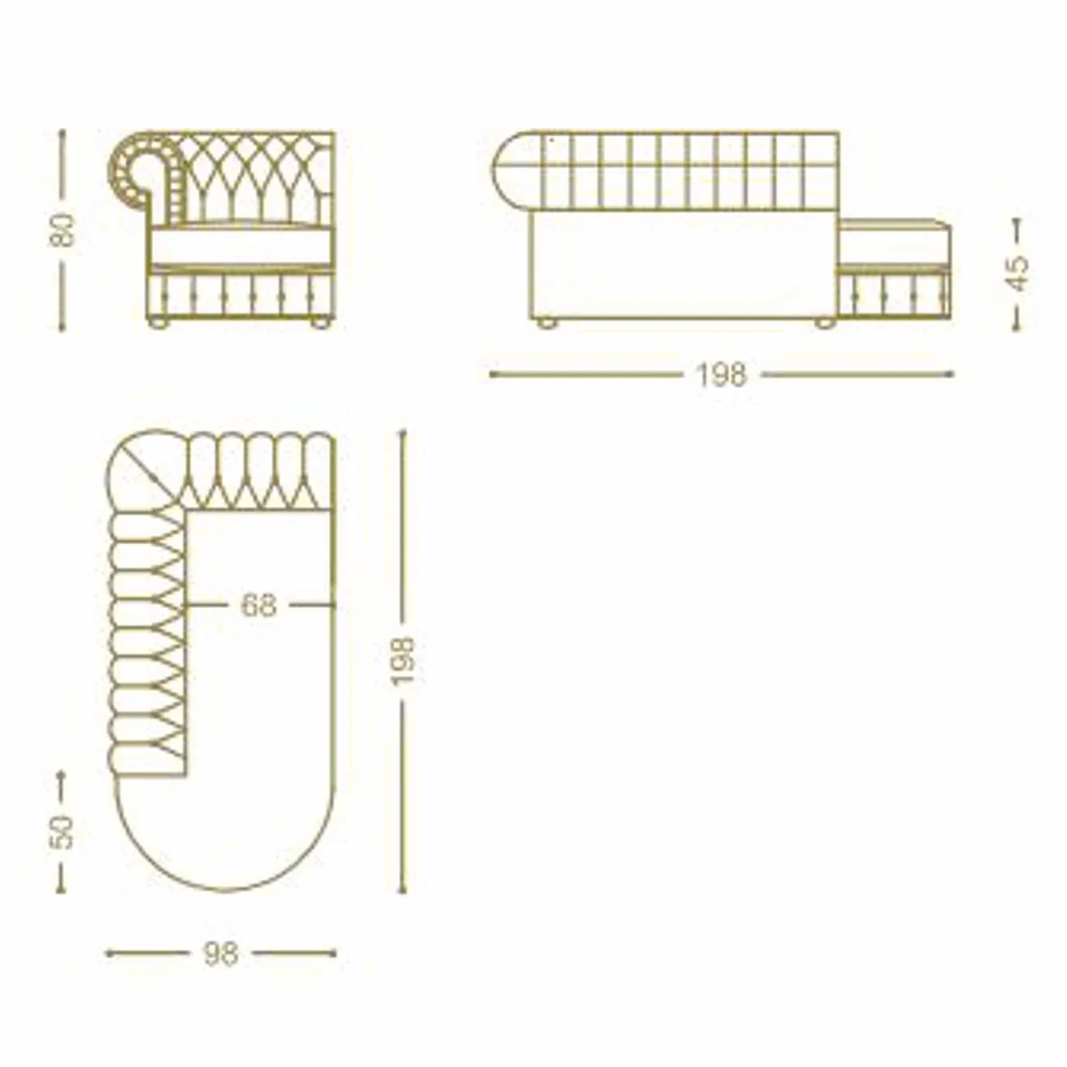 Luxus Chesterfield Leder Ecksofa Dunkelbraun 293 cm - Echtleder Möbel