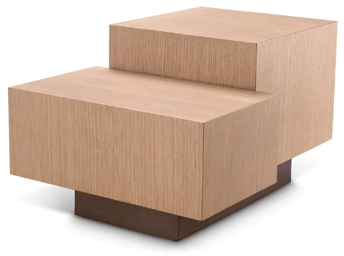 Luxus Beistelltisch Naturfarben / Bronze 70,5 x 50 x H. 40,5 cm - Rechteckiger Wohnzimmer Tisch - Wohnzimmer Möbel - Luxus Möbel - Luxus Einrichtung