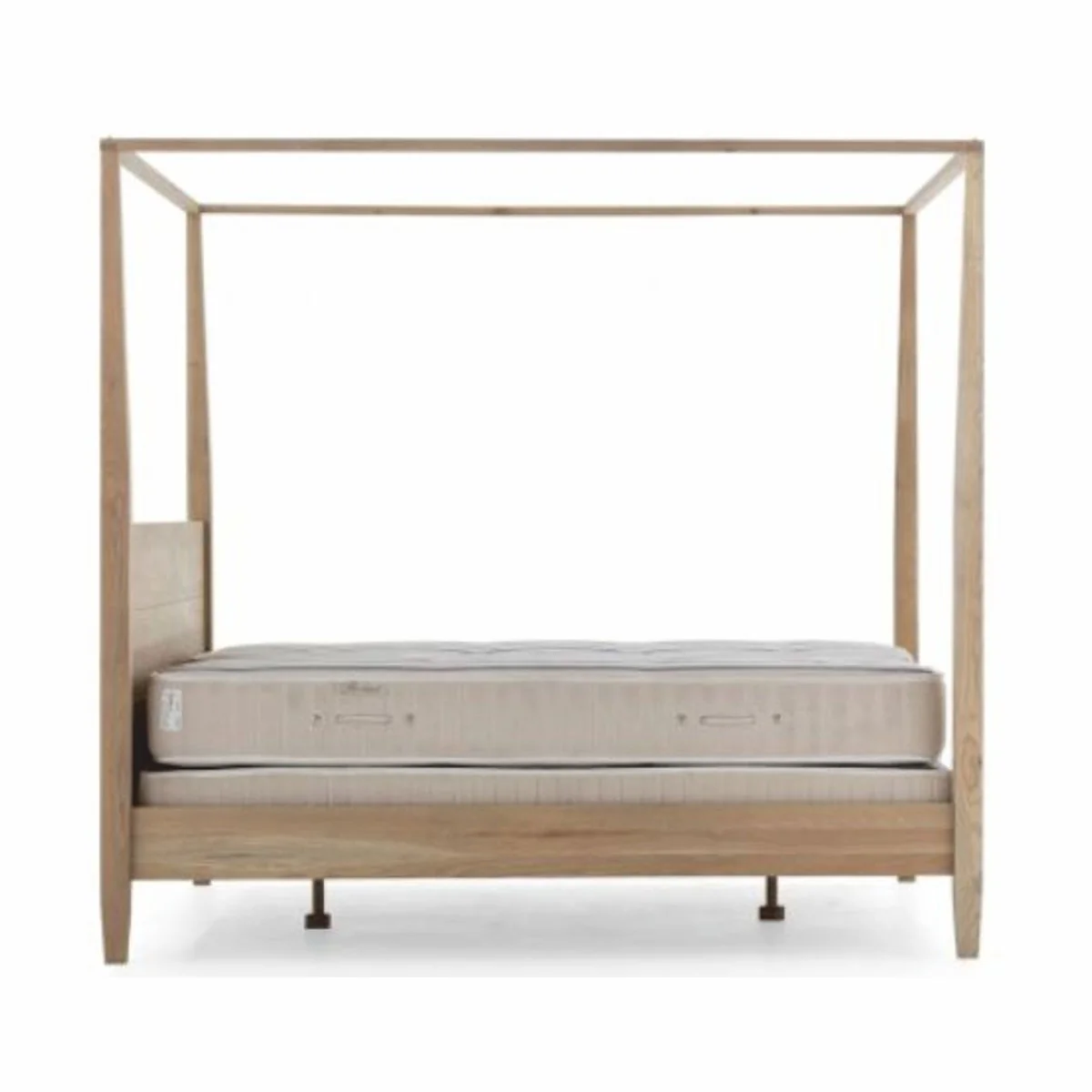 Landhausstil Himmelbett Naturfarben / Grau - Verschiedene Größen - Schlafzimmer Möbel