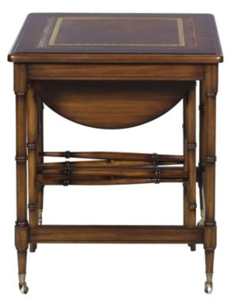 Luxus Mahagoni Beistelltisch Set Braun 48 x 48 x H. 59 cm - Hotel Möbel