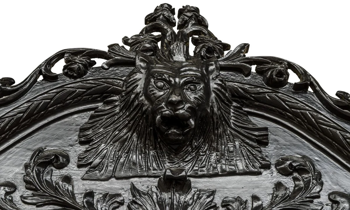 Luxus Barock Spiegel Schwarz - Handgefertigter Massivholz Spiegel im Barockstil - Barock Möbel - Edel & Prunkvoll