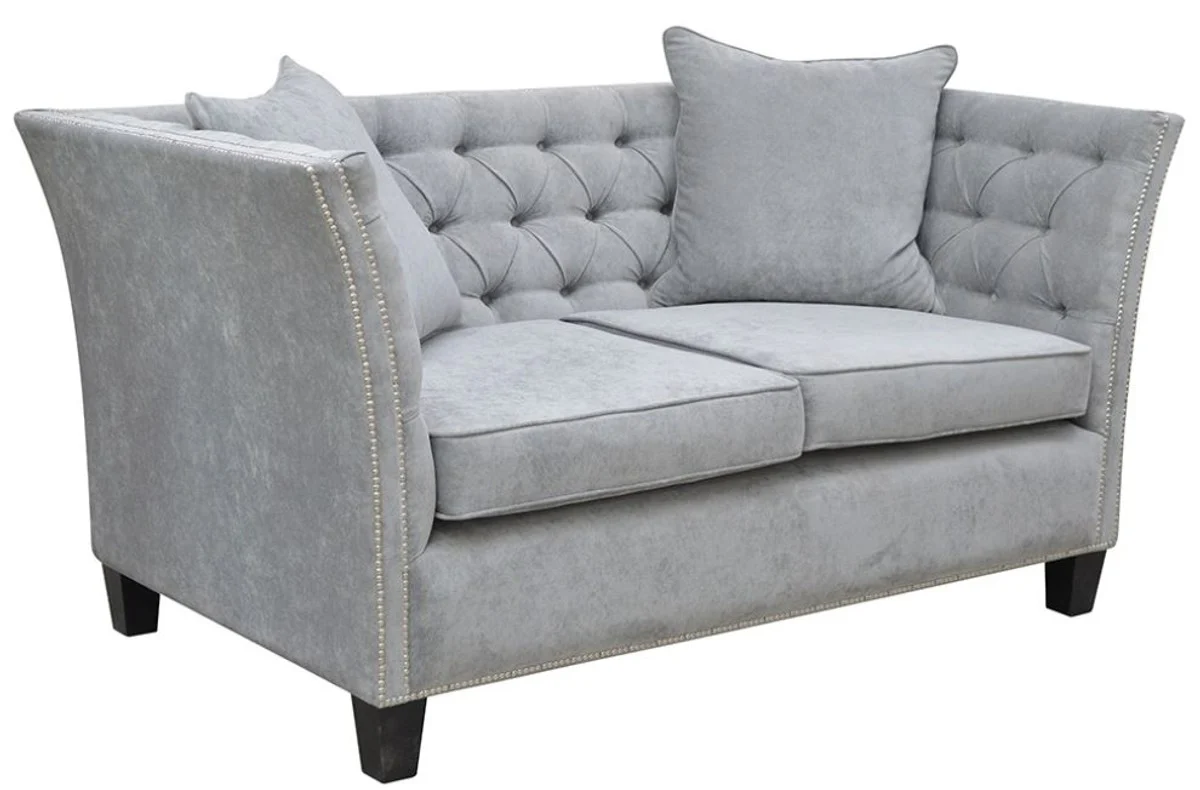 Luxus Chesterfield Samt Sofa mit Kissen 174,5 x 91 x H. 86 cm - Verschiedene Farben - Wohnzimmer Möbel - Chesterfield Möbel