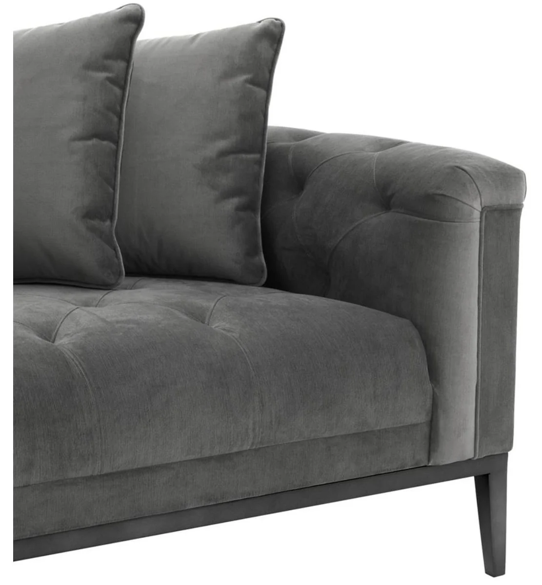 Luxus Sofa Dunkelgrau Rechtsseitig 220 x 96 x H. 66 cm - Hotel Möbel