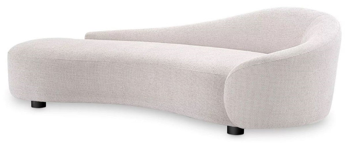 Luxus Sofa Weiß / Schwarz 230 x 113 x H. 70 cm - Gebogenes Wohnzimmer Sofa - Wohnzimmer Möbel - Wohnzimmer Einrichtung - Luxus Möbel - Luxus Einrichtung - Möbel Luxus