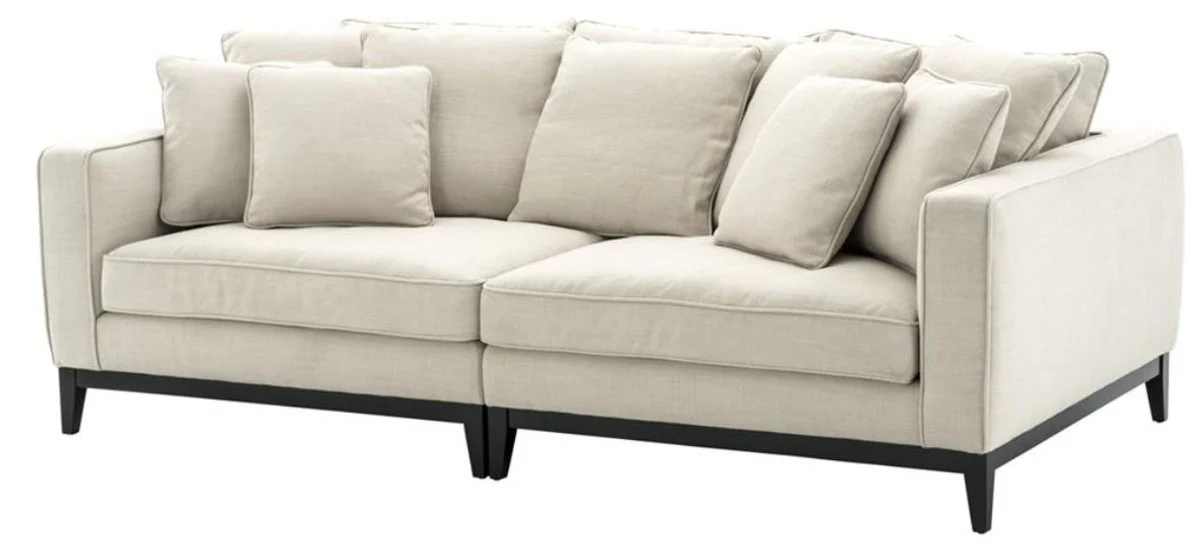 Wohnzimmer Sofa Naturfarbig 248 x 127 x H. 94 cm - Luxus Wohnzimmermöbel