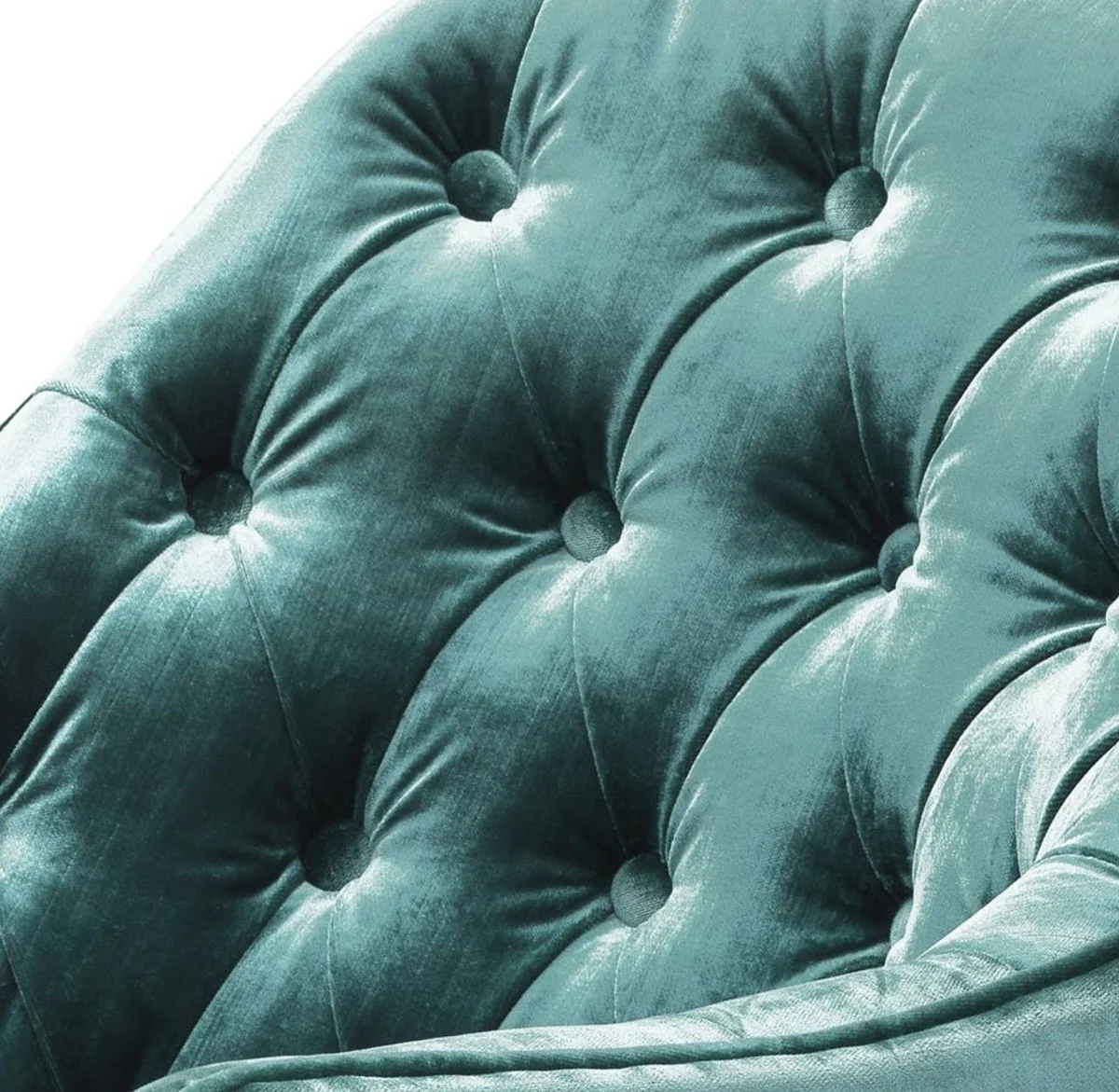 Luxus Sessel Ägäisches Grün / Schwarz / Gold 65 x 80 x H. 88 cm - Chesterfield Möbel