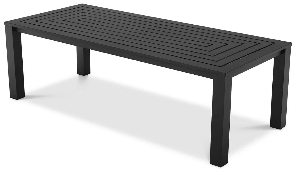 Luxus Esstisch Schwarz 240 x 105 x H. 74,5 cm - Wetterbeständiger Aluminium Tisch - Garten Tisch - Terrassen Tisch - Garten Möbel - Terrassen Möbel - Luxus Qualität
