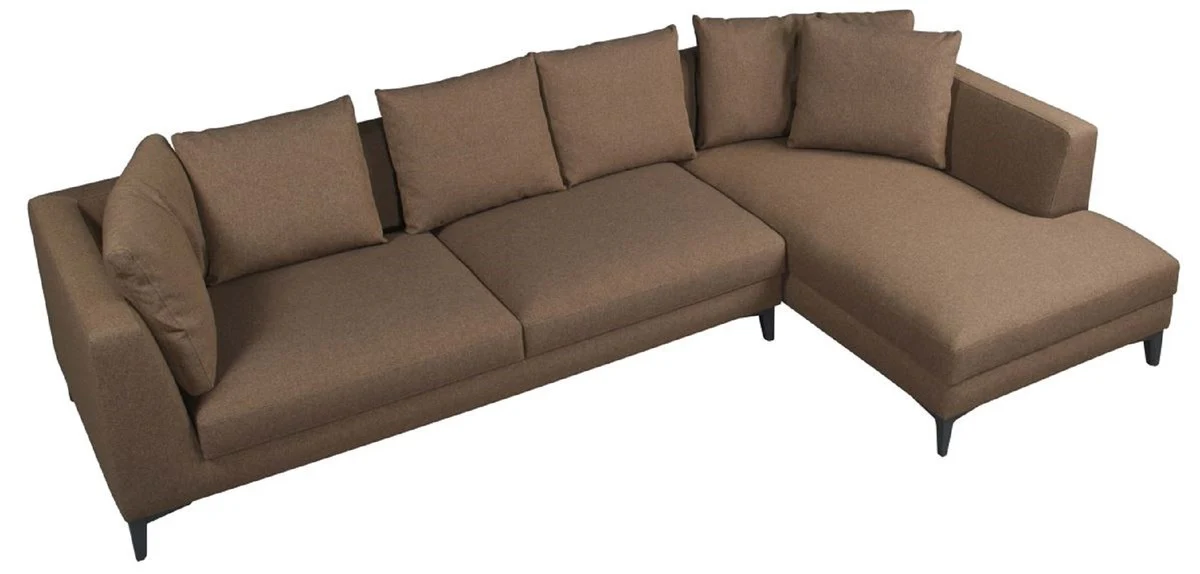 Luxus Ecksofa Braun / Schwarz 313 x 178 x H. 73 cm - Wohnzimmer Sofa - Wohnzimmer Möbel - Luxus Möbel - Luxus Wohnzimmer Einrichtung