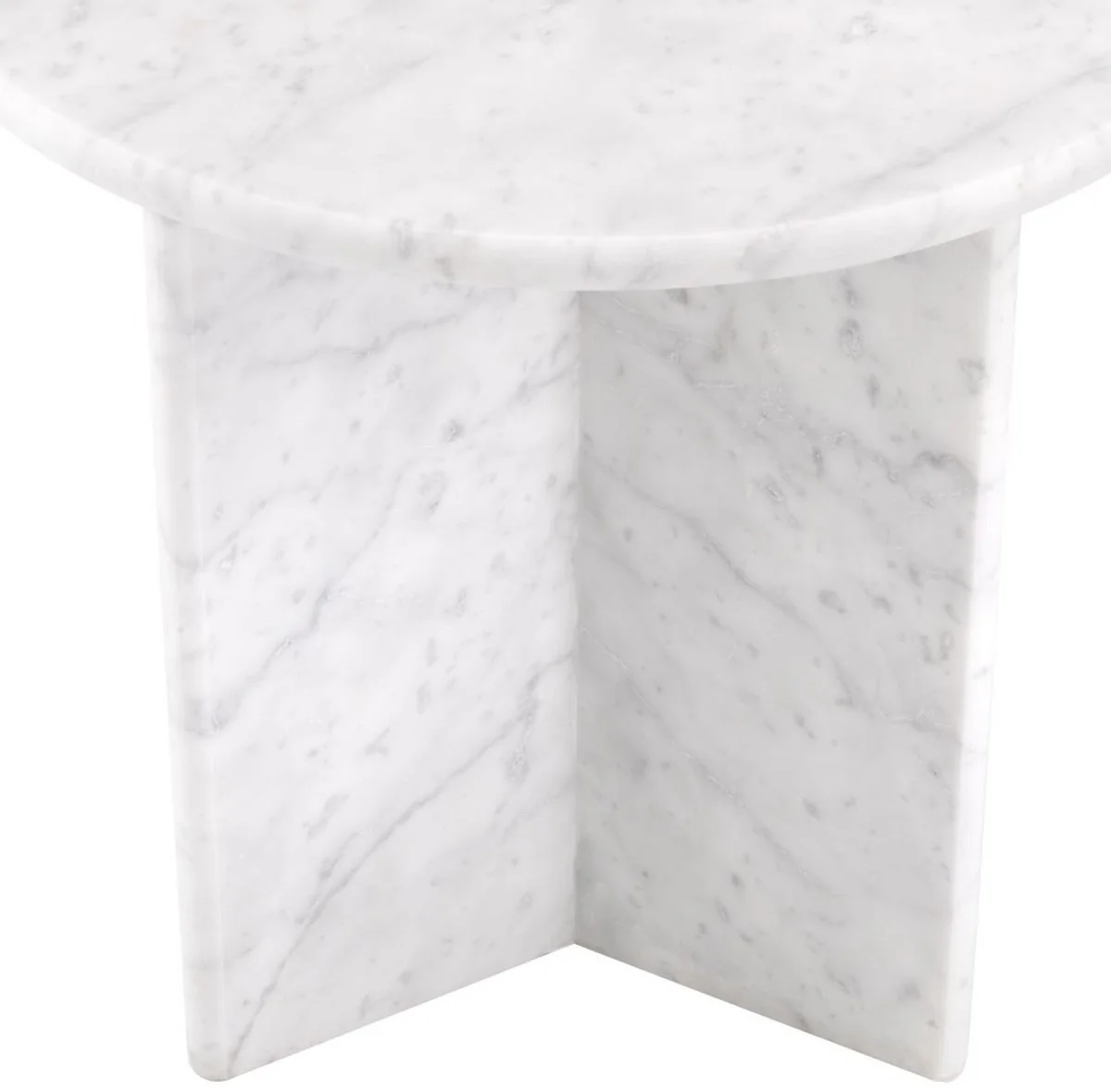 Luxus Beistelltisch Weiß Ø 45 x H. 45 cm - Runder Beistelltisch aus hochwertigem Carrara Marmor - Luxus Marmor Möbel