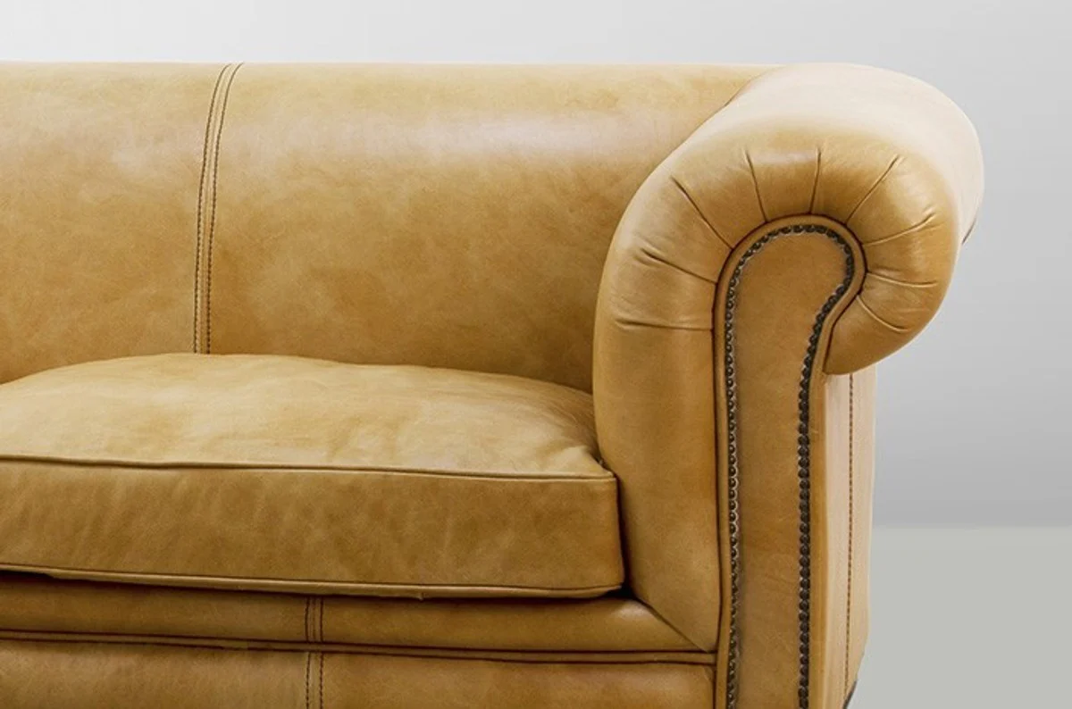 Chesterfield Luxus Echt Leder Sofa 2.5 Seater Vintage Leder von Old Saddle Sand