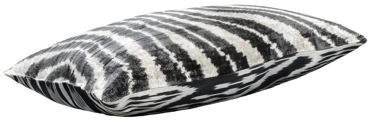 Luxus Kissen Schwarz / Weiß 60 x 40 cm - Wohnzimmer Deko Accessoires