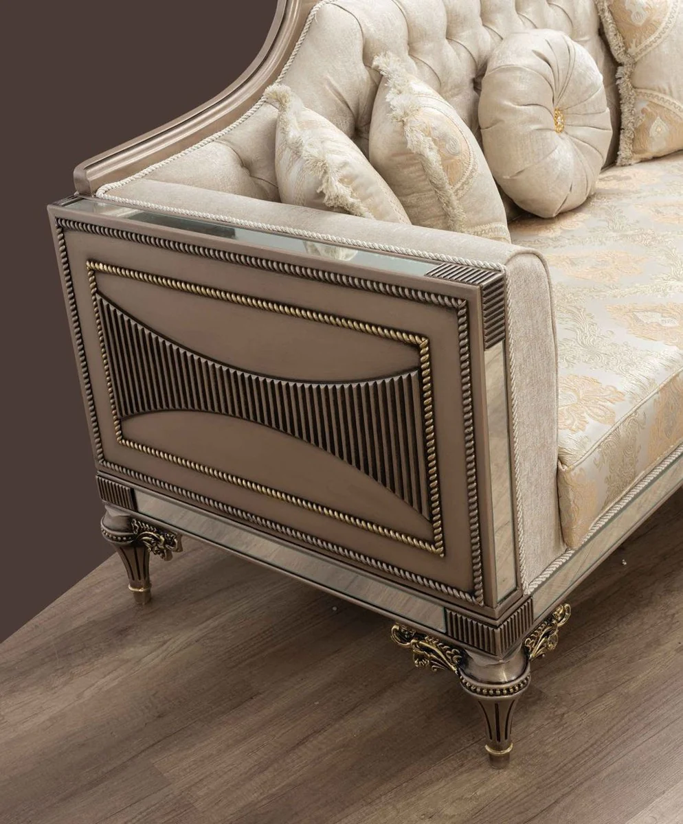 Luxus Barock Wohnzimmer Set - 2 Sofas & 2 Sessel & 1 Couchtisch - Handgefertigte Wohnzimmer & Hotel Möbel im Barockstil - Edel & Prunkvoll