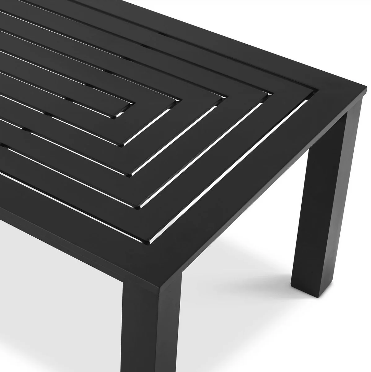 Luxus Esstisch Schwarz 240 x 105 x H. 74,5 cm - Wetterbeständiger Aluminium Tisch - Garten Tisch - Terrassen Tisch - Garten Möbel - Terrassen Möbel - Luxus Qualität