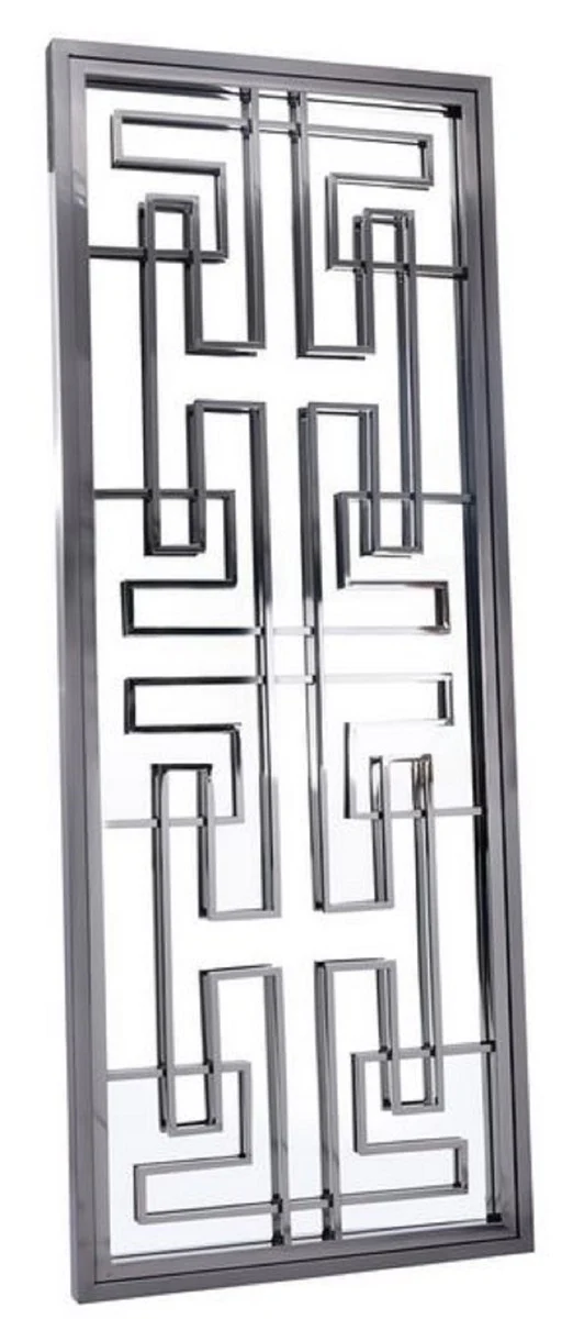 Luxus Edelstahl Wandspiegel Silber 85 x 6 x H. 220 cm - Designer Spiegel - Garderobenspiegel - Wohnzimmer Spiegel