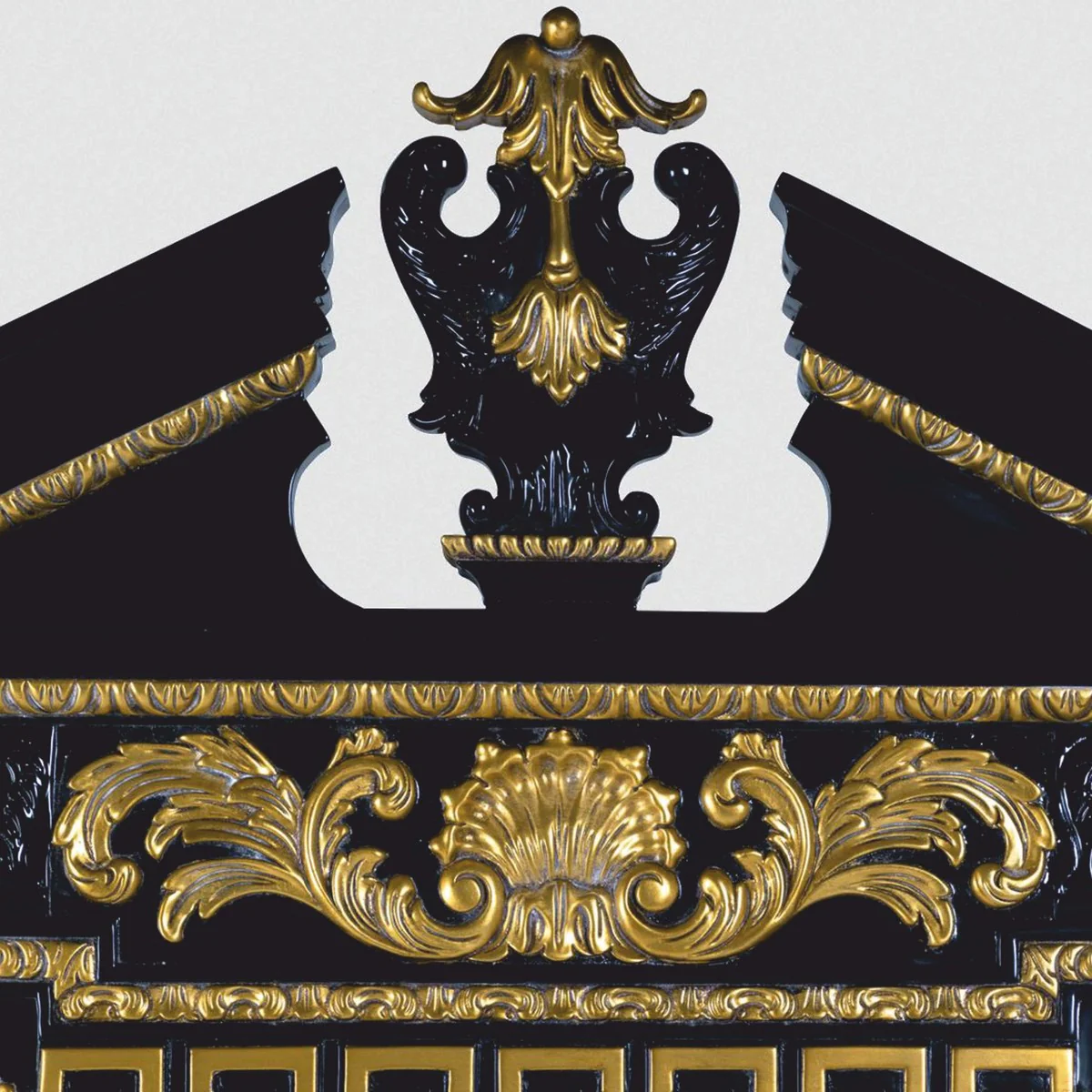 Luxus Barock Spiegel Schwarz / Gold H. 189 cm - Barockstil Möbel