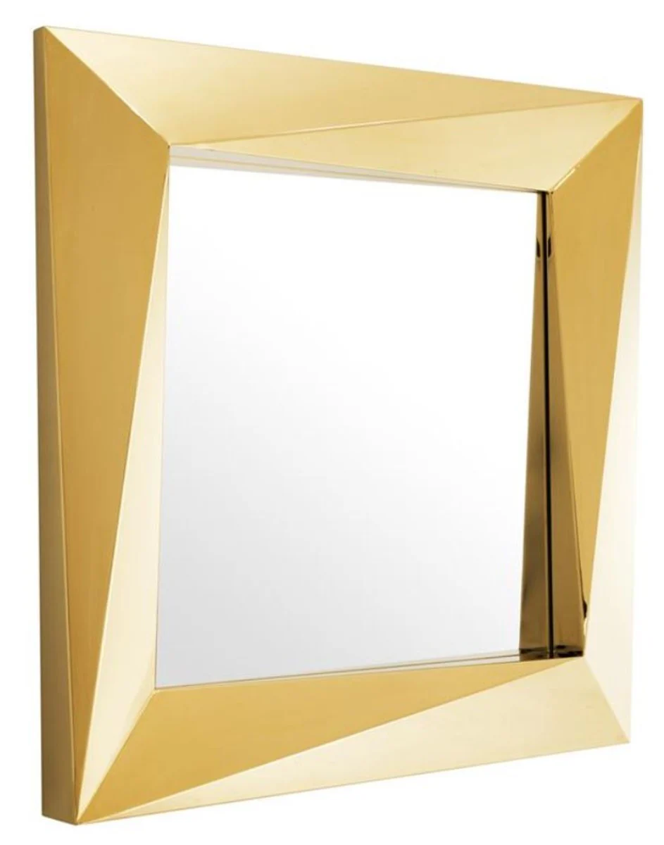 Luxus Spiegel / Wandspiegel Gold 100 x H. 100 cm - Luxus Qualität