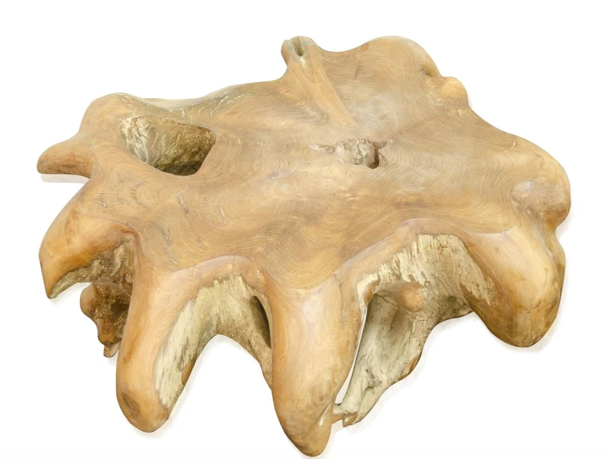 Luxus Couchtisch / Beistelltisch Naturfarben 70 x 90 x H. 40 cm - Designer Möbel