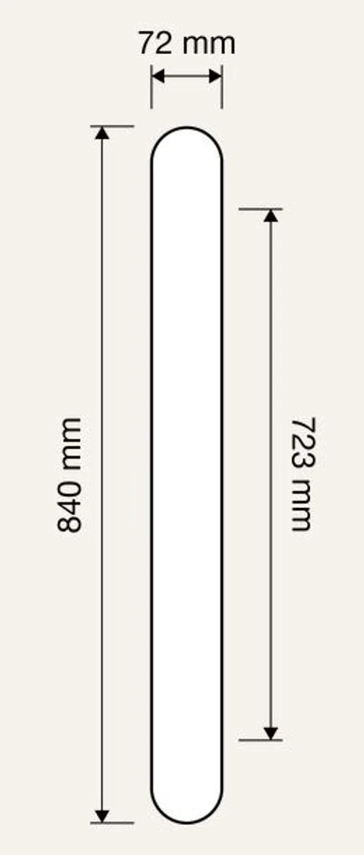 Barock Messing Türgriff Set mit Swarovski Kristallglas Französisches Gold 7,2 x 84 cm - Edel & Prunkvoll
