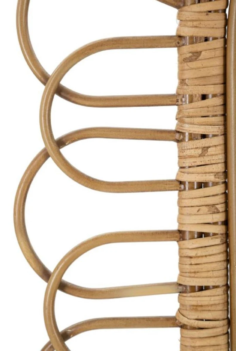 Luxus Spiegel Naturfarben H. 80 cm - Wandspiegel mit Rattangeflecht