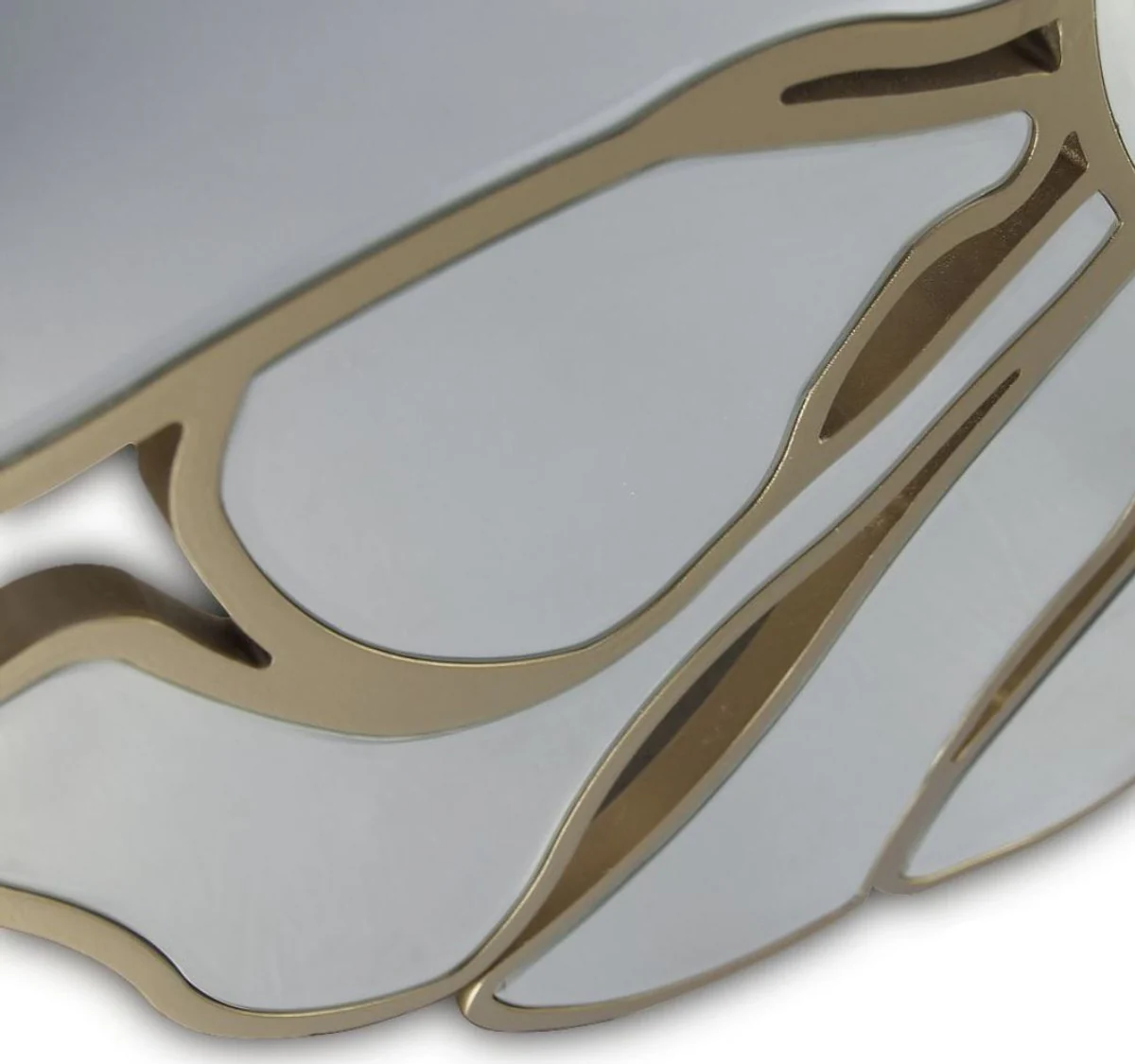 Luxus Spiegel Gold Ø 92 cm - Runder Wohnzimmer Wandspiegel - Garderoben Spiegel - Schlafzimmer Spiegel - Luxus Kollektion