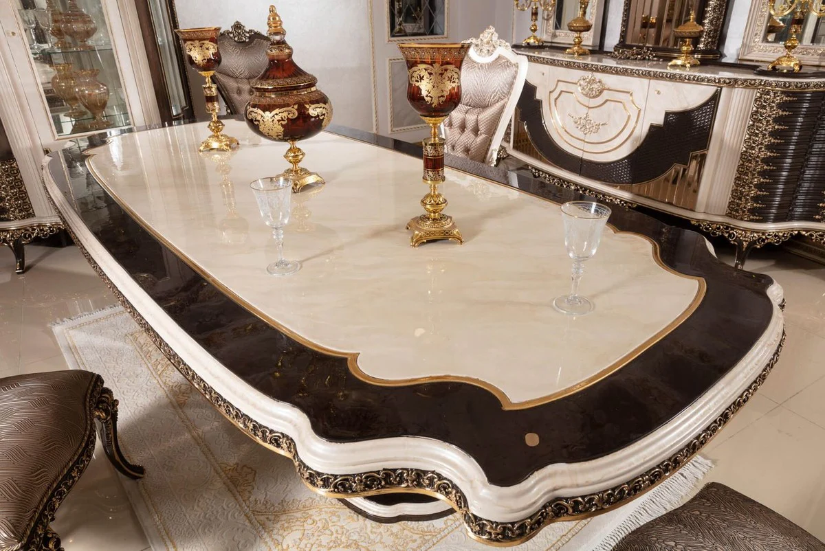 Luxus Barock Esszimmer Set - 1 Esstisch 250 cm & 6 Stühle