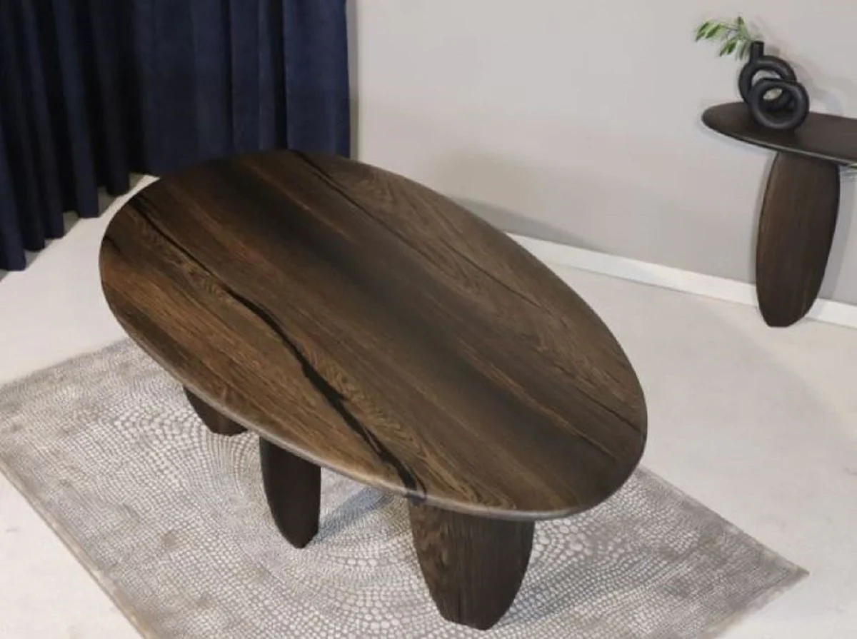 Luxus Massivholz Esstisch Dunkelbraun 220 x 120 x H. 76 cm - Eichenholz Esszimmertisch - Esszimmer Möbel - Luxus Möbel