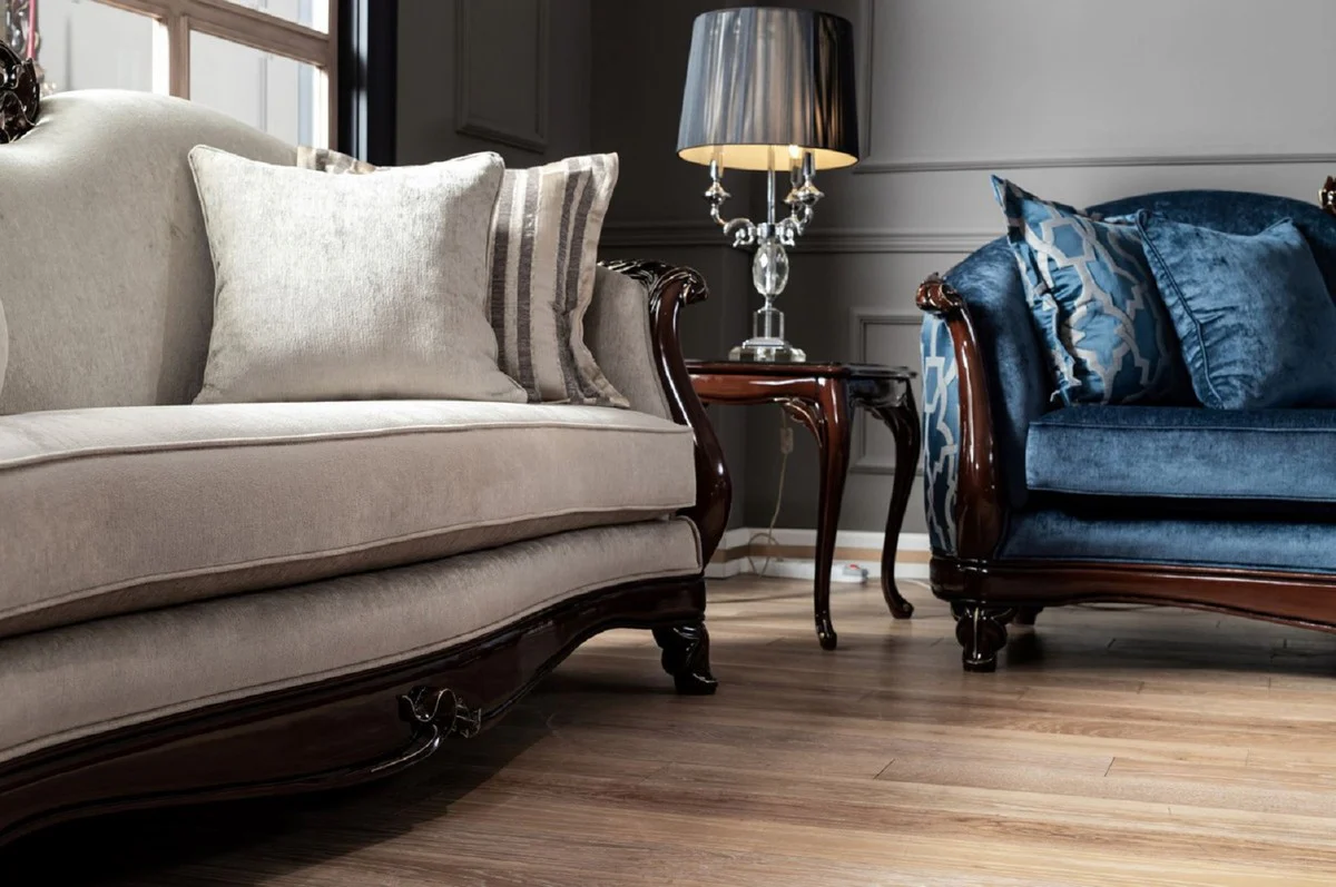 Luxus Barock Beistelltisch Dunkelbraun - Handgefertigter Tisch im Barockstil - Barock Wohnzimmer Möbel - Edel & Prunkvoll