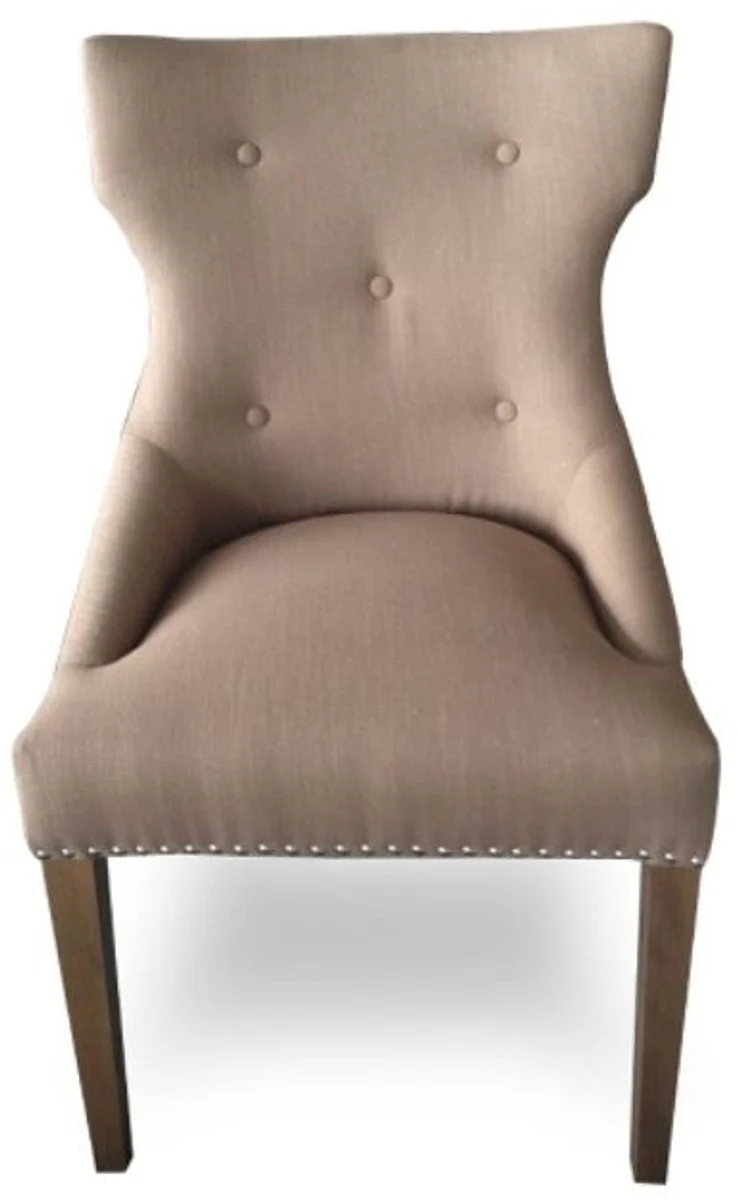 Luxus Esszimmerstuhl Taupe / Braun 59 x 65 x H. 98 cm - Esszimmermöbel