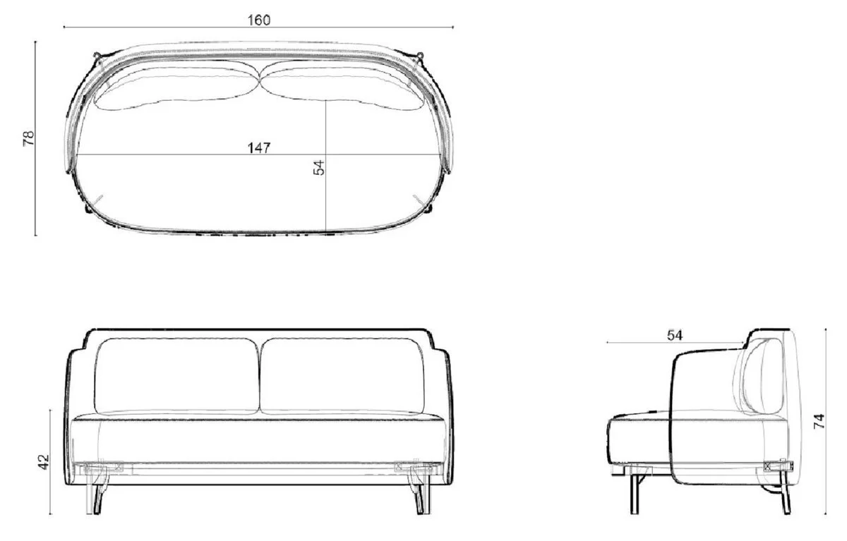 Luxus 2er Sofa Grün / Bronze 160 cm - Wohnzimmer & Hotel Möbel