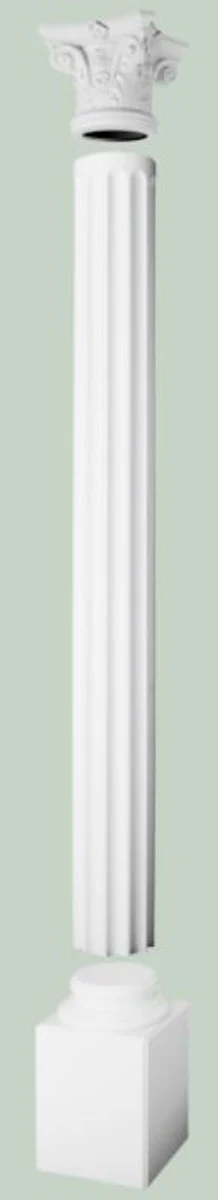 Barock Wanddeko Säulen Kopfteil Weiß 36 x 36 x H. 30 cm - Barock Deko Zierelement - Deko Accessoires