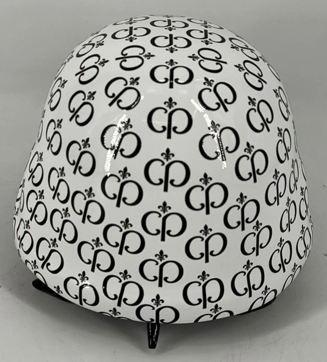 Luxus Deko Figur Schildkröte Schwarz / Weiß 40 cm - Deko Accessoires