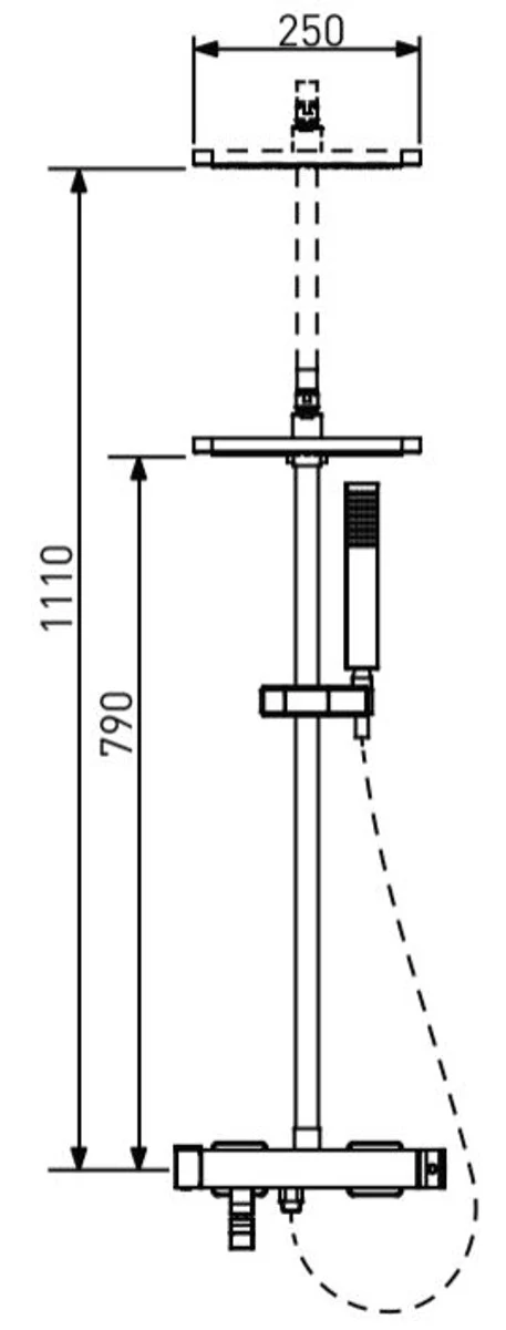 Luxus Duschgarnitur mit Überkopfbrause und Handbrause Schwarz - Duscharmatur - Duschsäule - Brausegarnitur - Luxus Badezimmer Accessoires