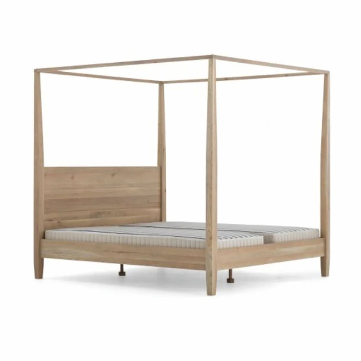 Landhausstil Himmelbett Naturfarben / Grau - Verschiedene Größen - Schlafzimmer Möbel