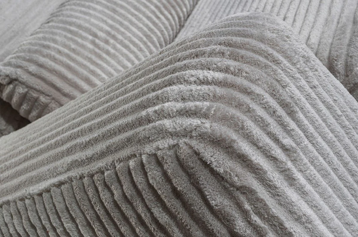 Luxus Ecksofa mit verstellbaren Rückenlehnen Grau / Schwarz 330 x 240 cm