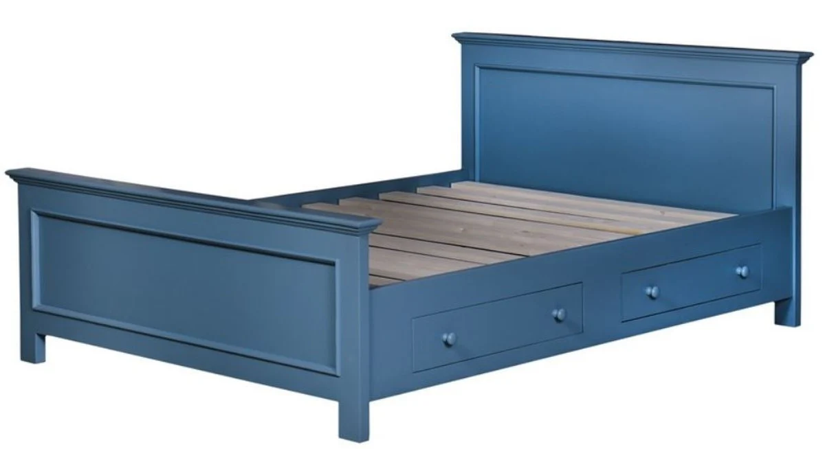 Landhausstil Bett Blau 160 x 200 cm - Schlafzimmermöbel im Landhausstil