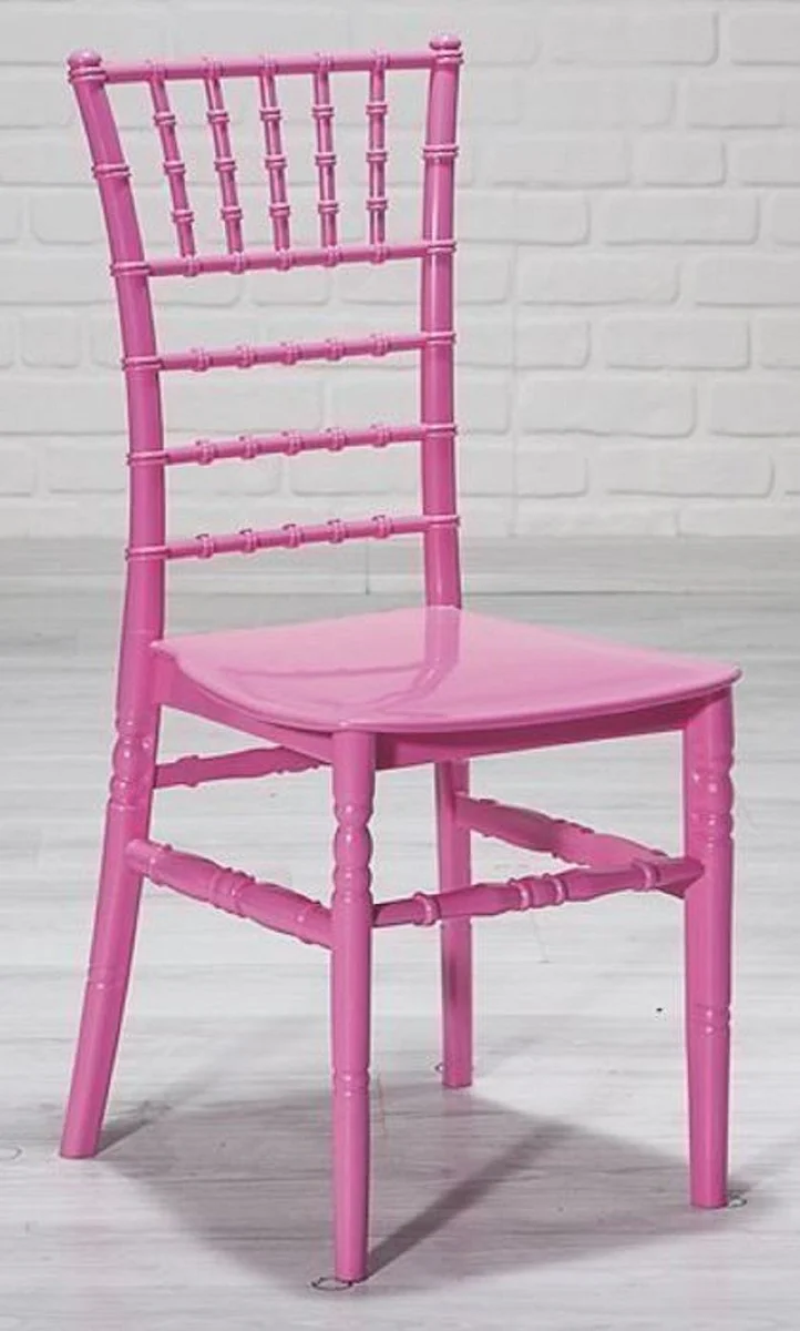 Designer Acryl Stuhl Set Rosa 40 x 46 x H. 92,5 cm - Esszimmerstühle - Acryl Esszimmer Möbel