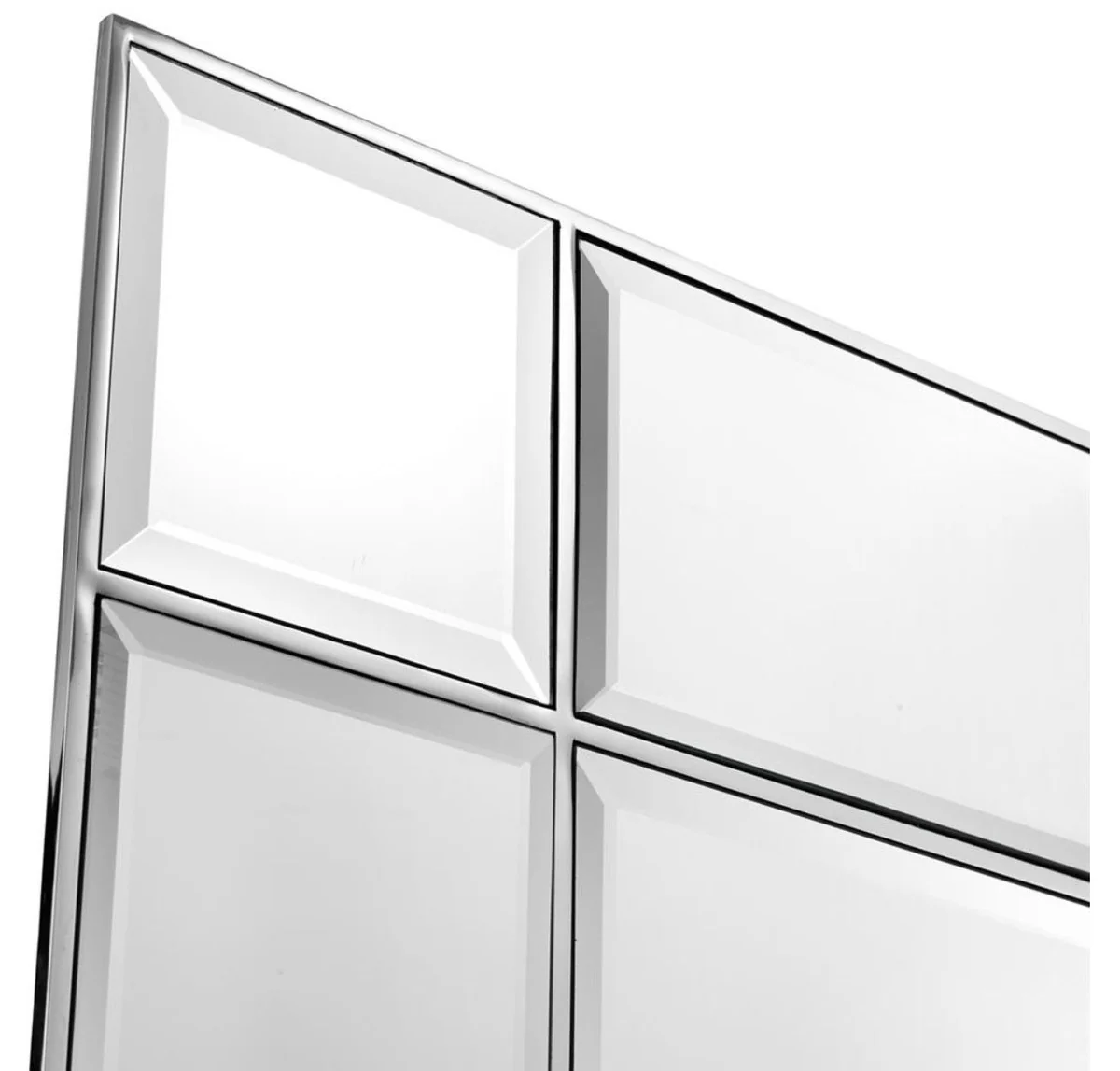 Luxus Wandspiegel mit Licht Silber 90 x 13 x H. 140 cm - Luxus Qualität