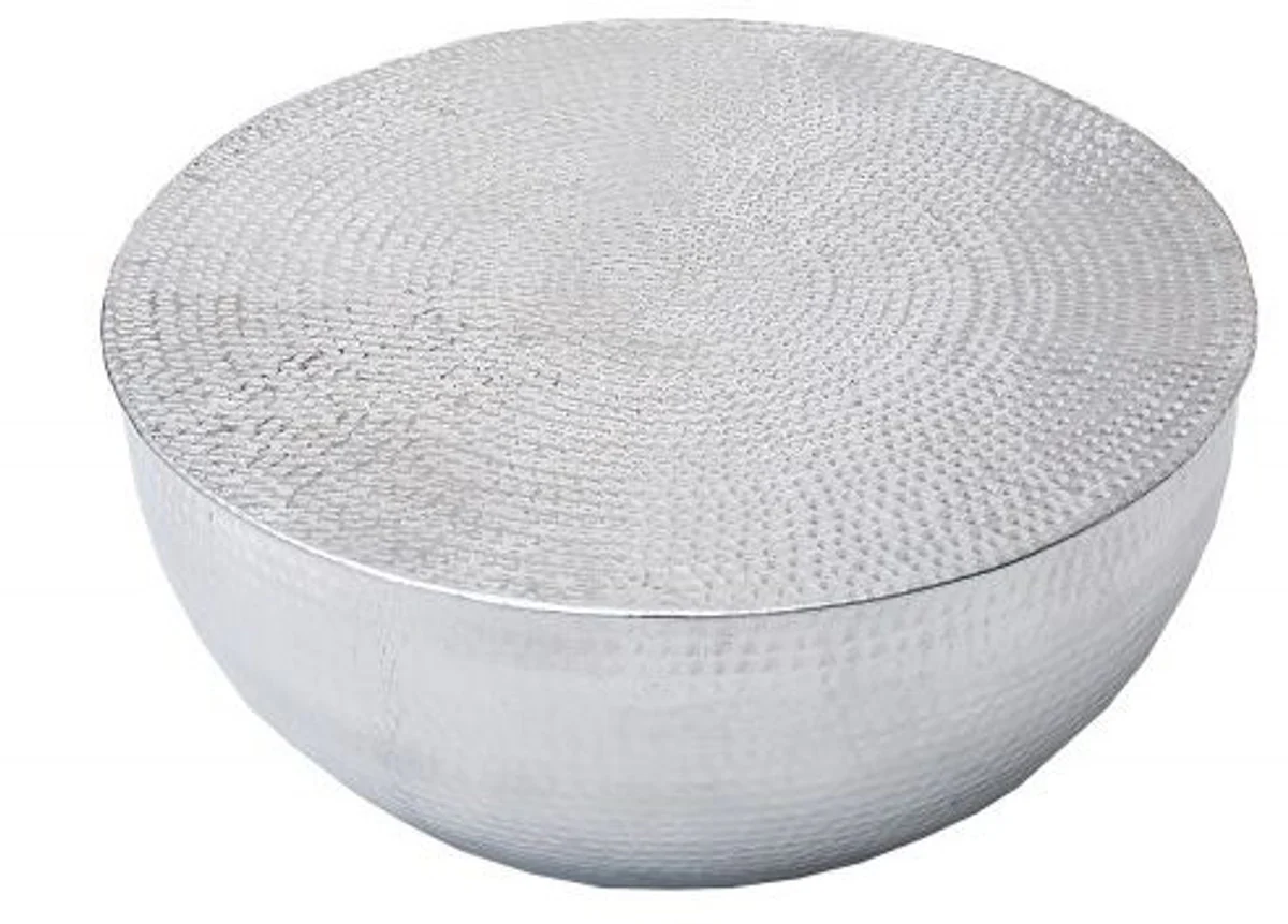 Couchtisch Silber 68 cm Aluminium - Wohnzimmer Salon Tisch - Unikat