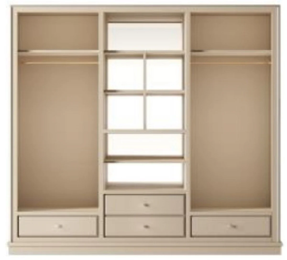 Luxus Kleiderschrank Beige 200 x 60 x H. 200 cm - Offener Schlafzimmer Schrank - Schlafzimmer Möbel - Hotel Möbel - Luxus Möbel - Luxus Einrichtung - Schlafzimmer Einrichtung