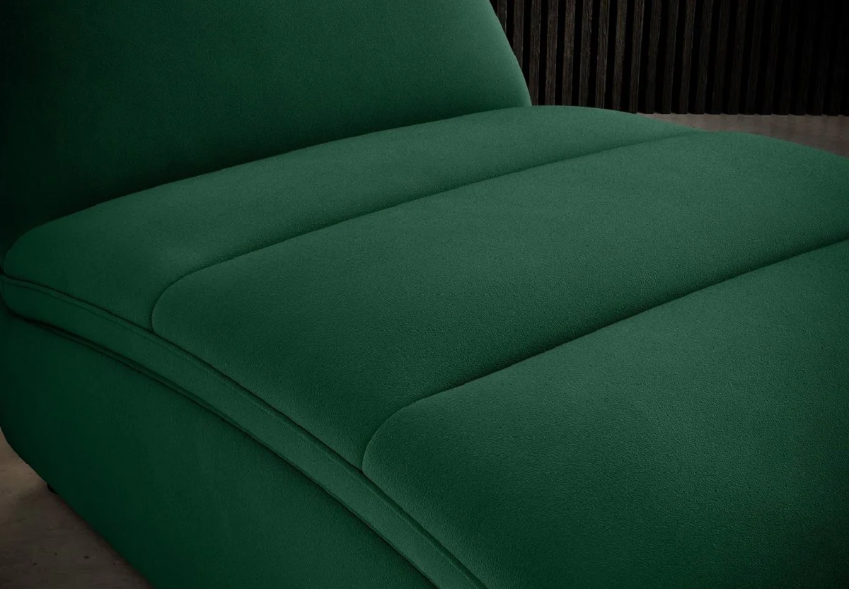 Luxus Chaiselongue mit Kopfkissen Grün 85 x 170 x H. 92 cm - Wohnzimmer Liegesessel - Relexliege - Recamiere - Wohnzimmer Möbel - Luxus Möbel