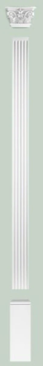 Barock Wanddeko Sockel Weiß 18,5 x 4,1 x H. 54,1 cm - Deko Zierelement Säulenfuß