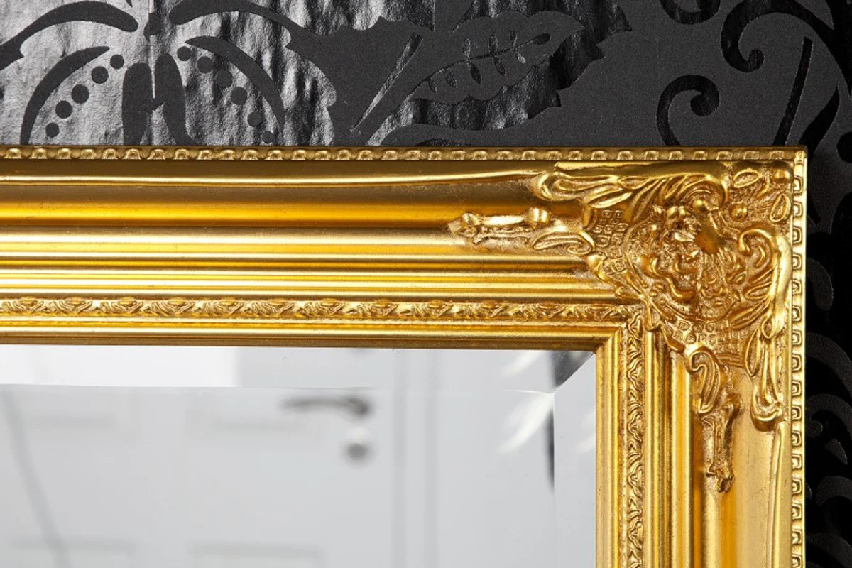 Handgefertigter Barock Wandspiegel Gold Antik, Höhe 55 cm, Breite 45 cm, Tiefe 4 cm - Edel & Prunkvoll