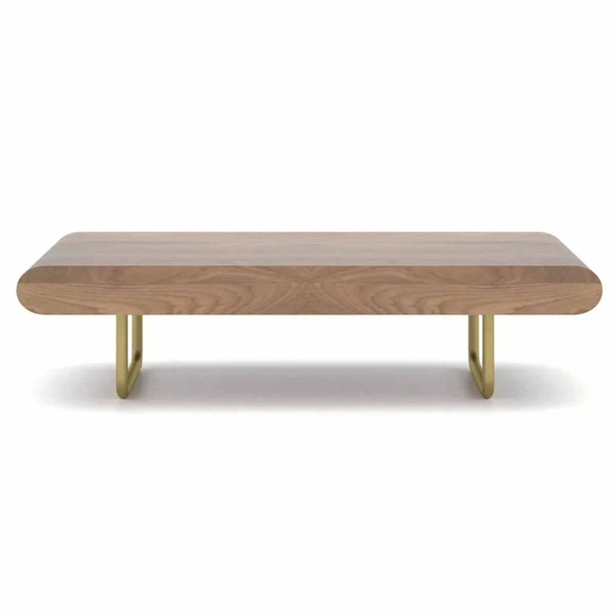 Luxus Couchtisch Braun / Messing 140-210 cm - Ausziehbarer Wohnzimmertisch